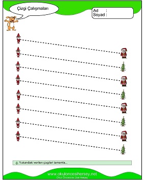 okul öncesi çizgi çalışmaları